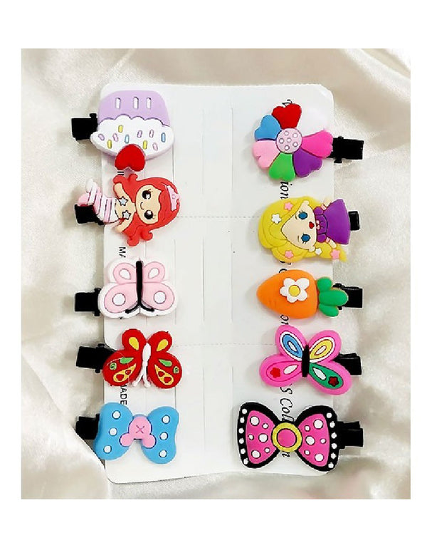 Pack of 10 Vibrant Color Baby Girls Hair Clips