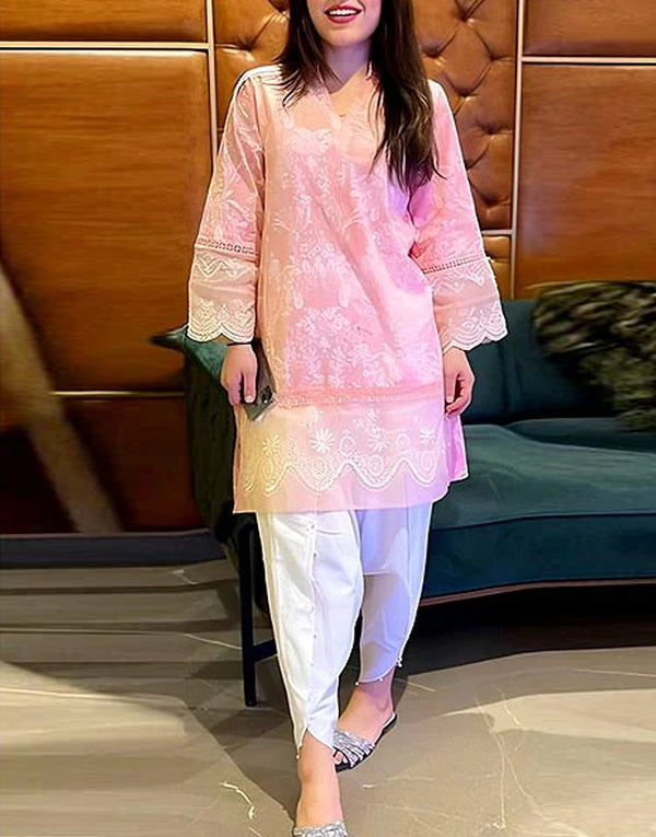 Trendy 2-Piece Heavy Embroidered Lawn Dress