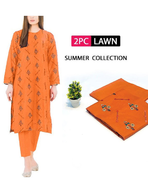 Elegant 2-Piece Embroidered Lawn Suit