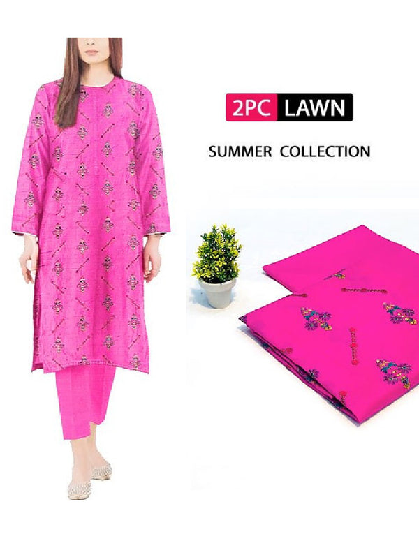 Elegant 2-Piece Embroidered Lawn Suit