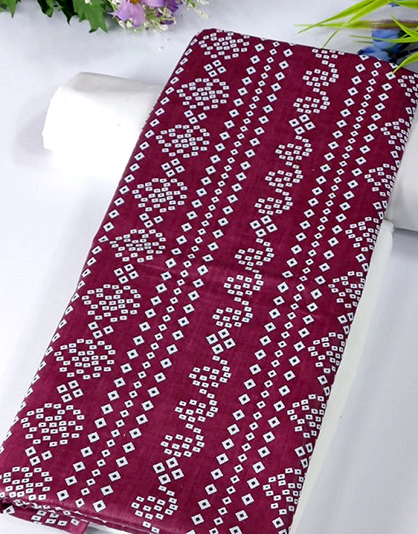 2-Piece Printed Cotton Lawn Suit