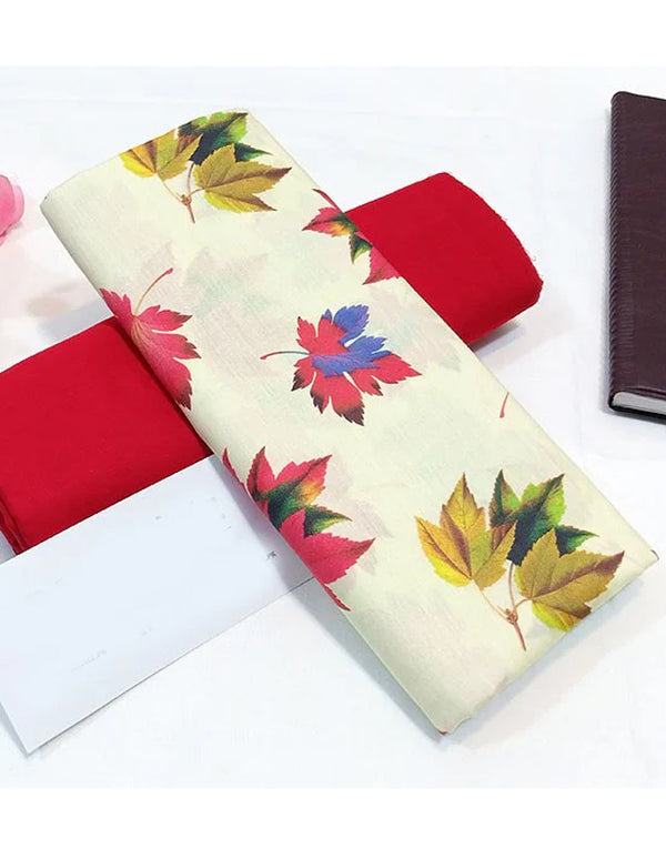Digital Floral Print 2-Piece Cotton Lawn Dress