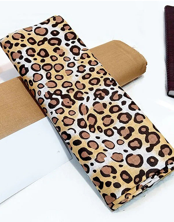 2-Piece Leopard Print Cotton Lawn Dress