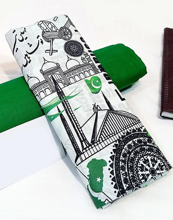 Digital Print 14-August 2-Piece Cotton Lawn Dress