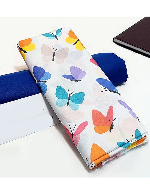 Digital Butterfly Print 2-Piece Lawn Dress