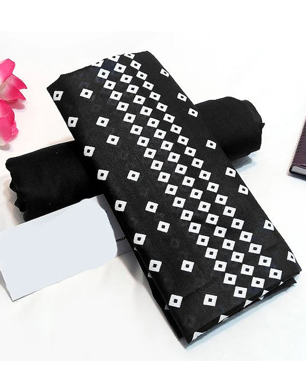 2-Piece Chunri Print Black Lawn Dress