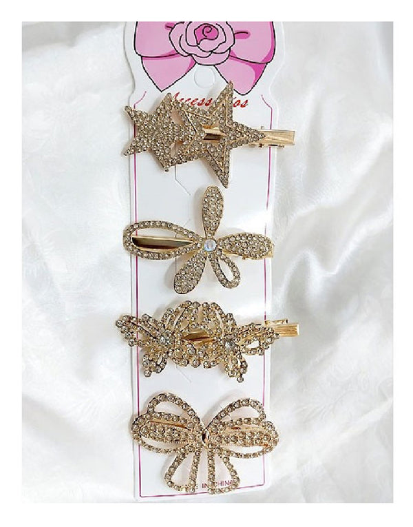 Pack of 4 Beautiful Hair Clips for Girls