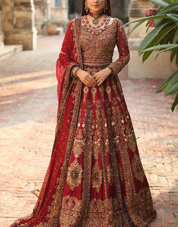 Aisha Imran Luxury Embroidered Bridal Maxi Dress | AALYA AAIB01