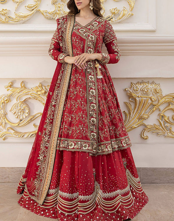Asifa & Nabeel Luxury Angrakha Bridal Lehenga Dress | Umrao
