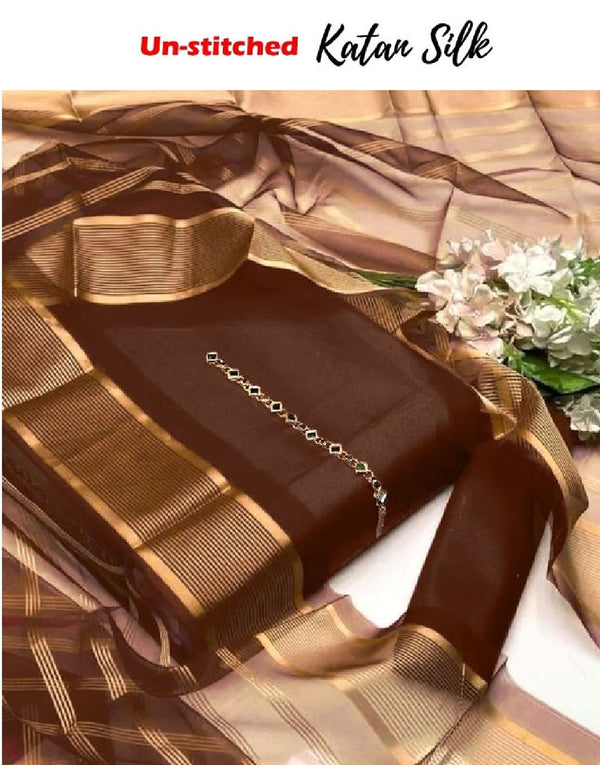 Banarsi Style Katan Silk Dress with Lining Organza Dupatta