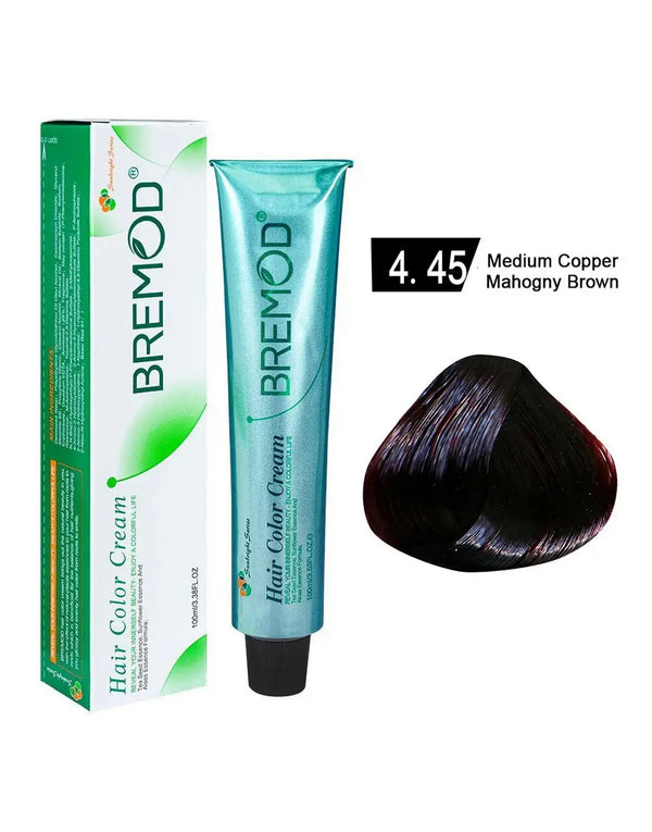 Bremod Hair Color Medium Copper Mahogny Brown 4.45