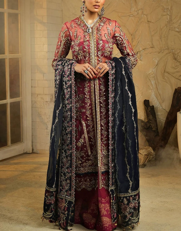 Charizma Luxury Embroidered Formal Net Wedding Dress | Janiya