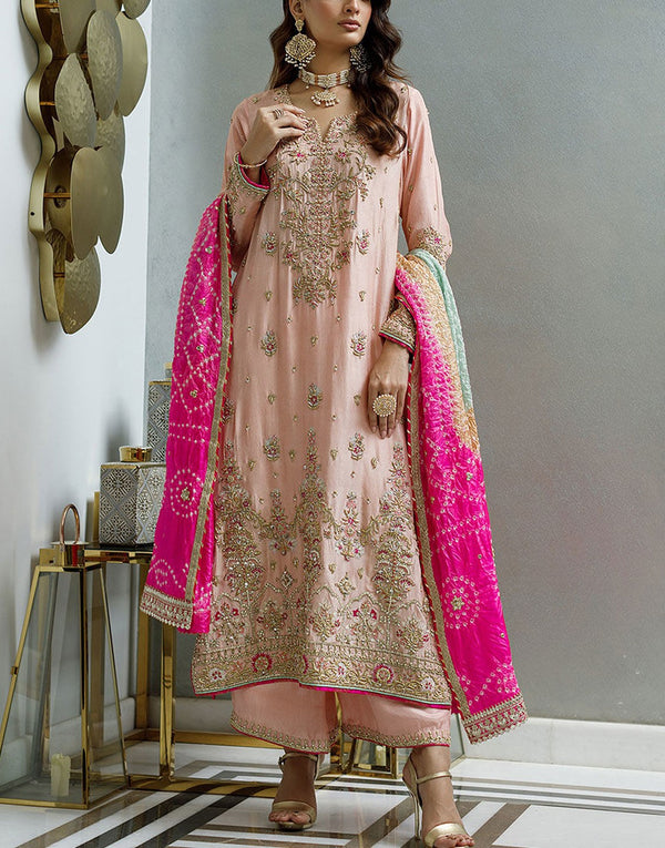 Deepak Perwani Luxury Fancy Raw Silk Wedding Dress | KTD4065