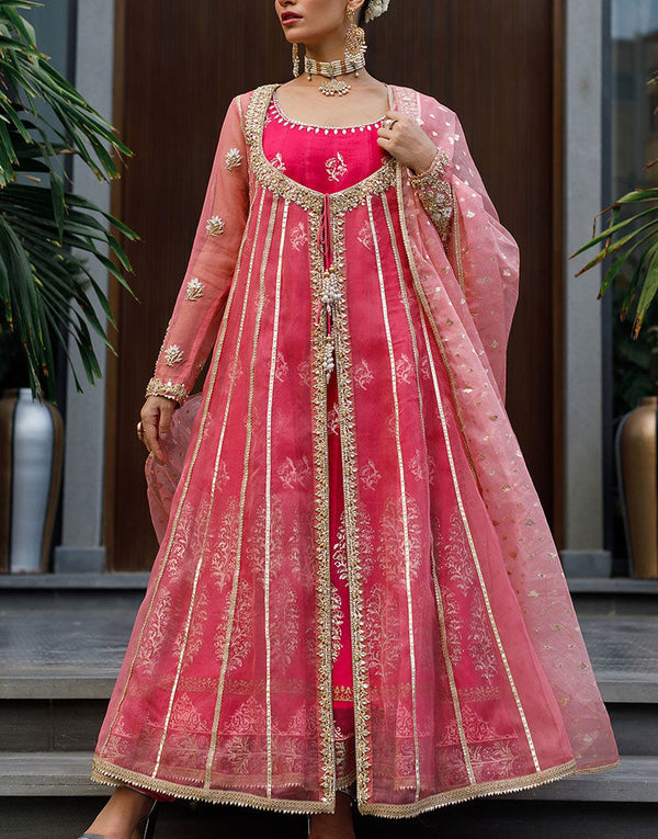 Deepak Perwani Anarkali Style Organza Maxi Dress | KTD4058