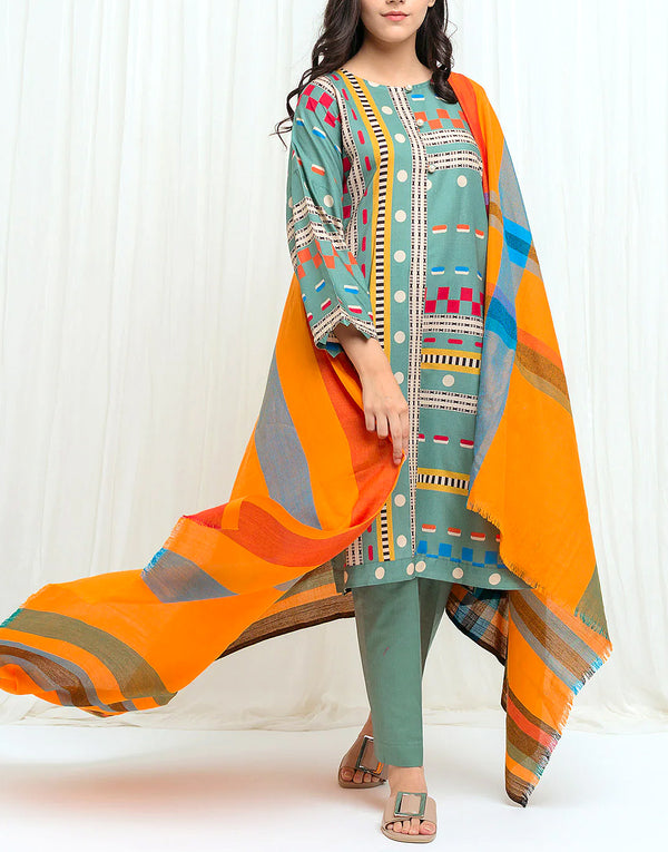 Digital Print Airjet Lawn Dress with Digital Lawn Dupatta