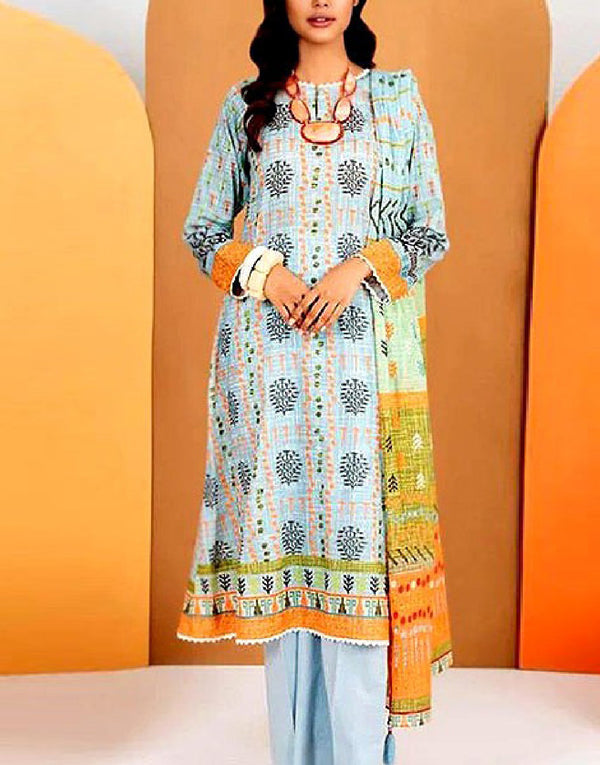 Digital Print Premium Quality Lawn Dress with Voil Lawn Dupatta