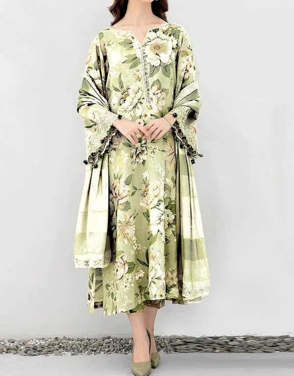 Trendy All-Over Digital Print Lawn Suit with Lawn Dupatta