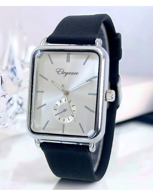 Elegance Men's Rubber Belt Watch
