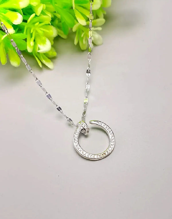 Minimalist Design Silver Plated Stainless Steel Pendant