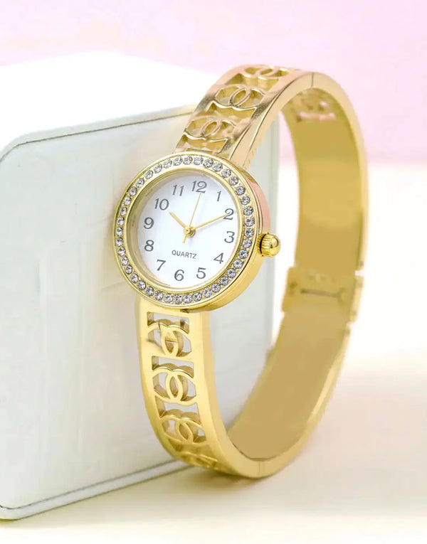 Modern Stainless Steel Kara Bangle Watch in Gold-Plated & Silver-Plated Finish