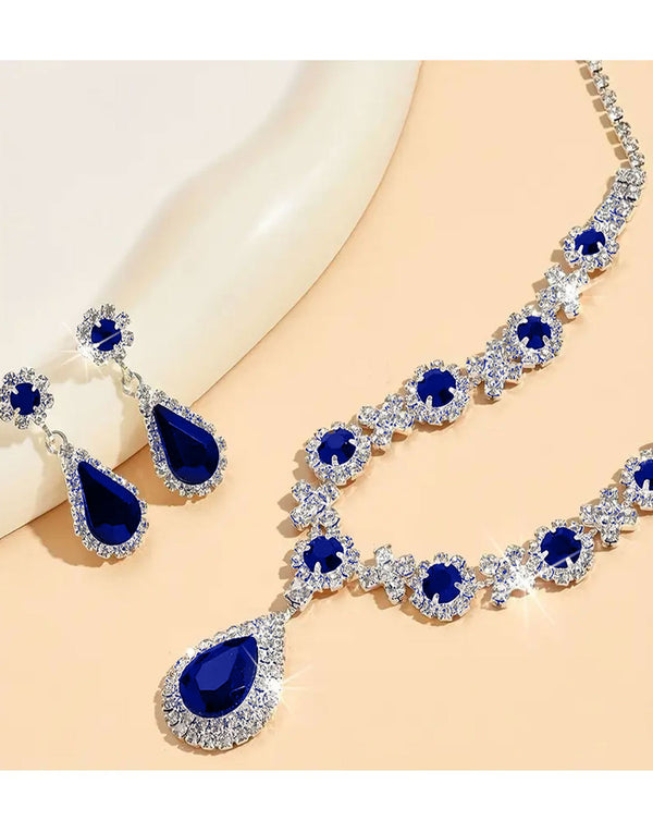 Adorable Silver Plated Jewelry Set, Necklace & Drop Earrings - Perfect for Weddings & Parties