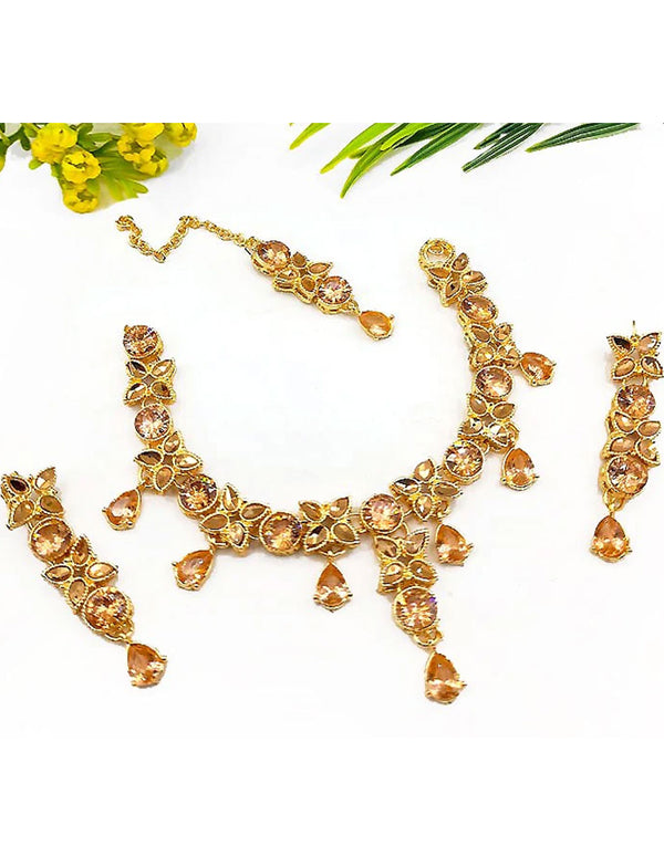 Gorgeous Party Wear Jewelry Set with Earrings & Tikka