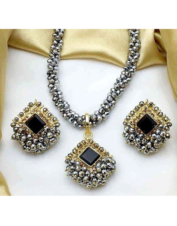 Elegant Mala Necklace Set with Earrings