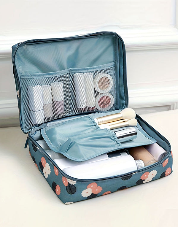 High Quality Flower Print Makeup & Travel Cosmetic Bag
