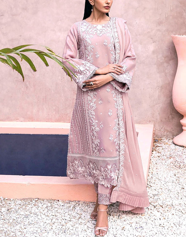 Elegant Embroidered Fancy Chiffon Party Wear Dress