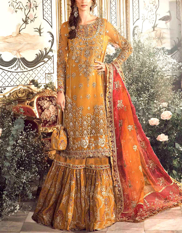Luxury Handwork Heavy Embroidered Chiffon Bridal Dress