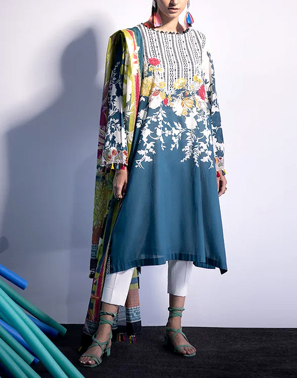 Embroidered Khaddar Dress with Wool Shawl