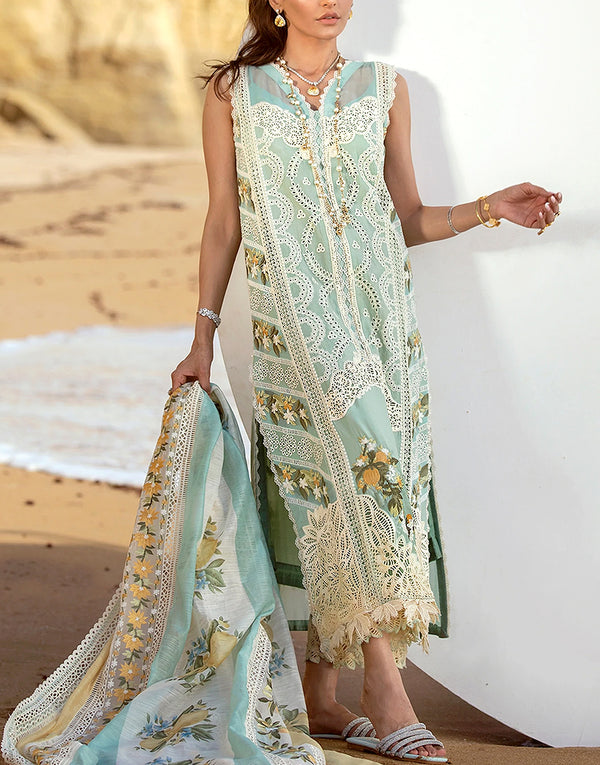 Luxury Schiffli Embroidered Lawn Dress with Embroidered Organza Net Dupatta