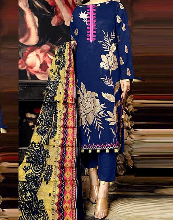 Embroidered Lawn Dress with Chiffon Dupatta