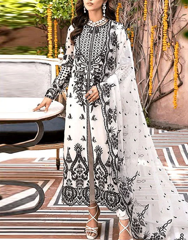 Luxury Embroidered Lawn Dress with Bamber Chiffon Dupatta
