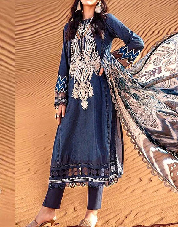 Embroidered Lawn Dress with Chiffon Dupatta
