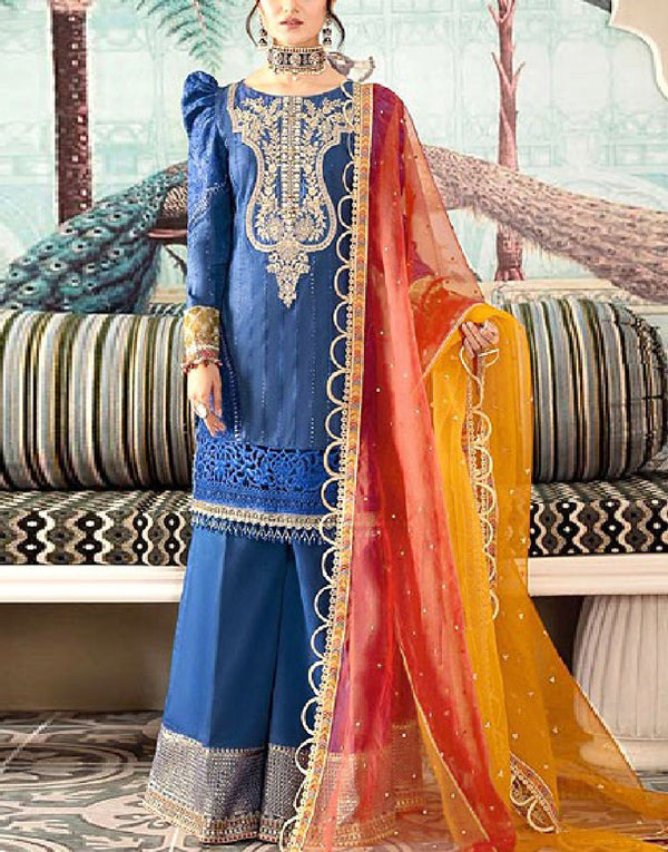 Luxury Heavy Embroidered Fancy Lawn Dress with Organza Dupatta