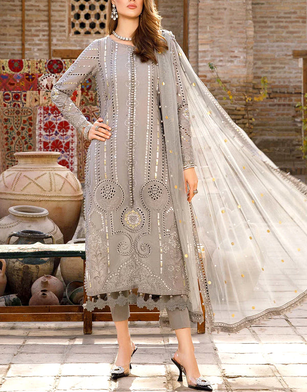 Luxury Schiffli Embroidered EID Lawn Dress with Embroidered Net Dupatta