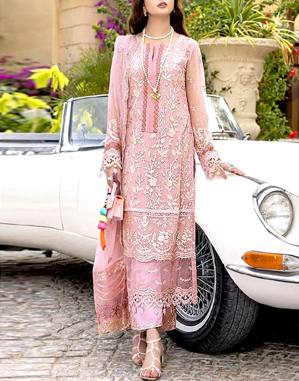 Embroidered Lawn Dress with Chiffon Dupatta