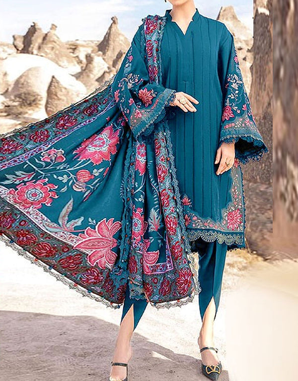 Embroidered Lawn Suit with Digital Print Diamond Lawn Dupatta
