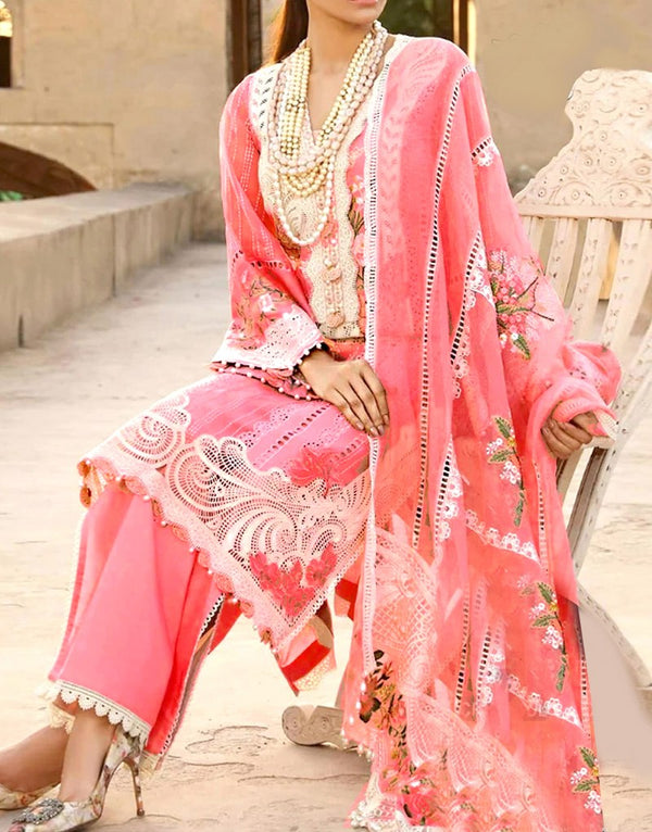 Heavy Embroidered Lawn Dress with Emb. Brochia Dupatta