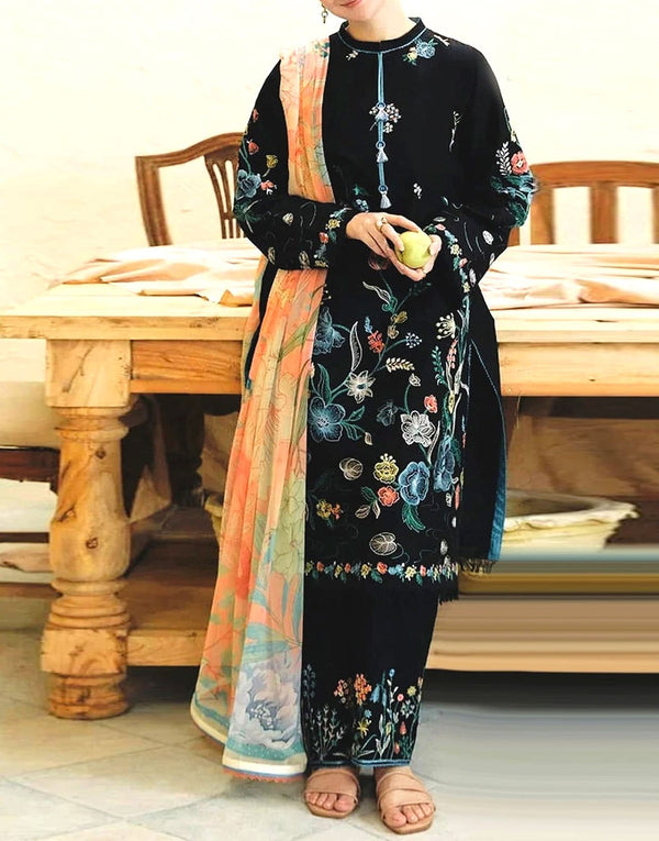 Embroidered Lawn Dress with Digital Print Diamond Lawn Dupatta