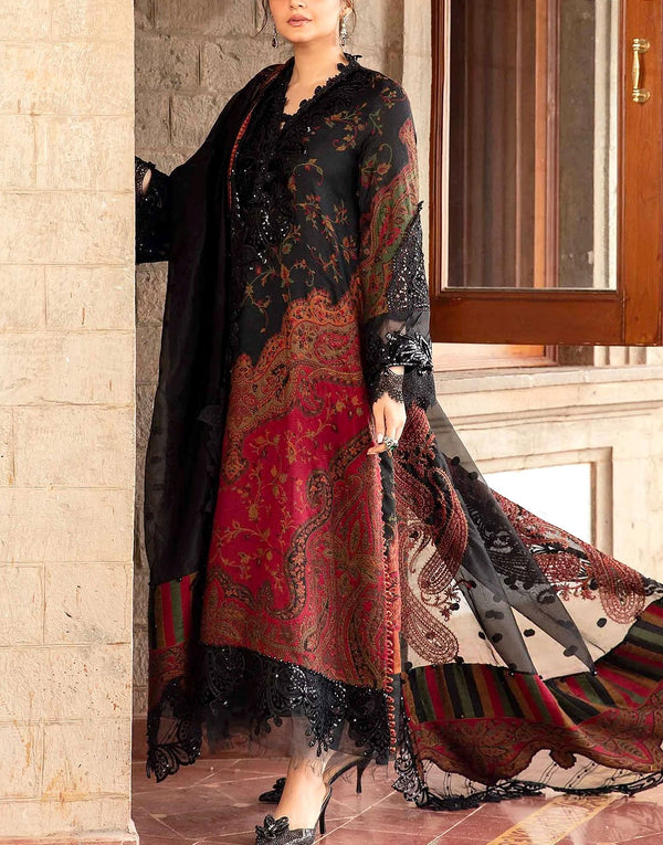 Trendy Sequins Embroidered Black Lawn Dress – Perfect for Summer