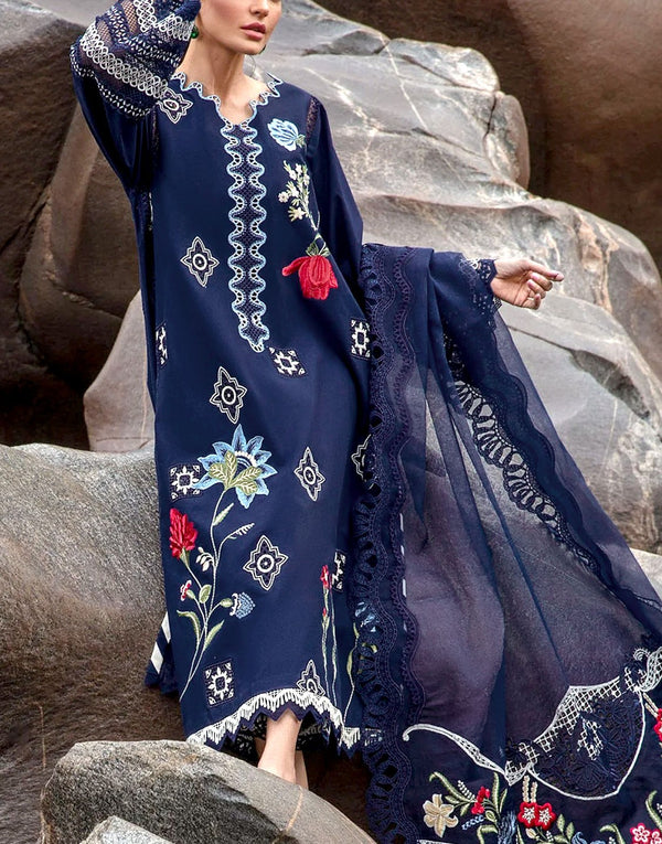 Luxury Heavy Embroidered EID Lawn Dress with Embroidered NET Dupatta
