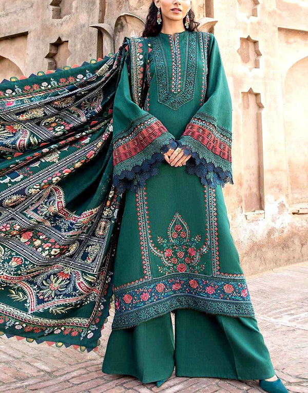 Heavy Panel Embroidered EID Lawn Dress with Chiffon Dupatta