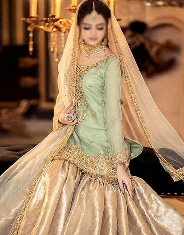 Heavy Embroidered with Masoori Wedding Dress