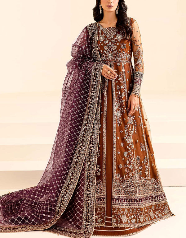 Luxurious Handwork Heavy Embroidered NET Bridal Maxi Dress