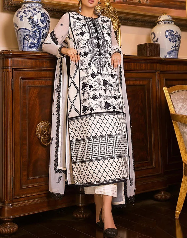 Heavy Embroidered Formal Net Wedding Dress
