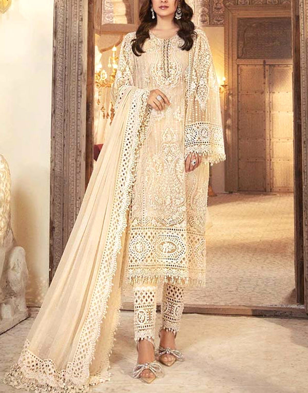 Luxury Heavy Embroidered Organza Party Wear Dress
