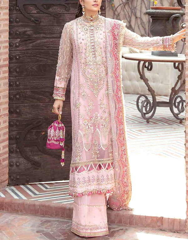 Handwork Heavy Embroidered Organza Wedding Dress