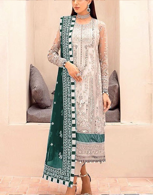 Handwork Heavy Embroidered Organza Party Wear Dress